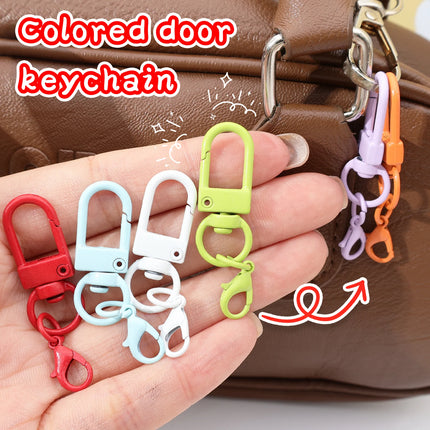 Lobster Clasp Spring Buckle Keychain with Chains Colorful Keyrings for DIY Jewelry Making Carabiner Key Ring Hooks Bags Buckle