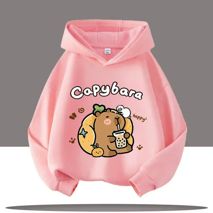 New autumn and winter warm children's hoodie pullover for boys and girls, casual cute cartoon children's hoodie