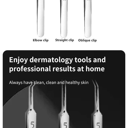 3PCS Ultra Fine No 5 Cell Pimples Black Head Clip Tweezers Beauty Salon Special Scraping Closing Artifact Acne Needle Tool Stain
