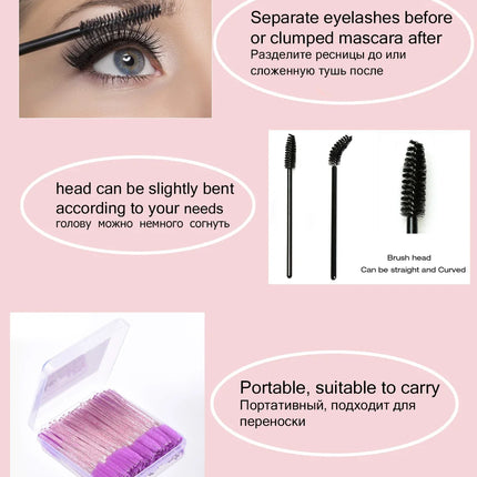 50/100/300/500pcs  Spoolies Mascara Wands Eyebrow Eyelash Brushes Eyelash Applicator for Eyelash Extension Makeup Tool