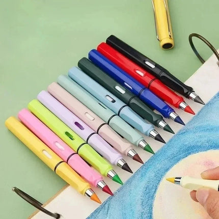 1/2set Kawaii 12 Colors Eternal Pencil No Ink Unlimited Pencils School Kids Art Painting Color Sketch Writing Stationery