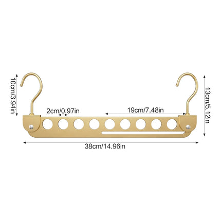 6/7/8 Holes Storage Rack for Clothes Hanger Organizer Foldable Rotatable Metal Hangers Storage Rack Wardrobe Space Saver Hook