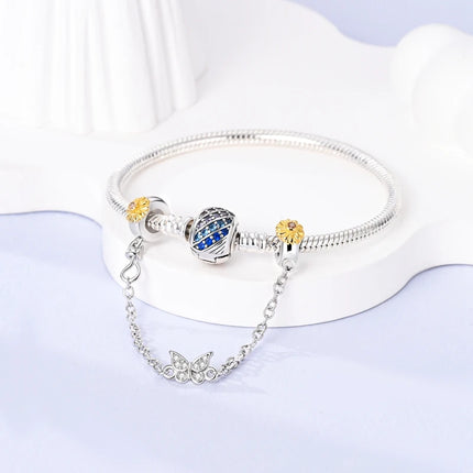 Original Charms Beads 925 Sterling Silver Golden Leopard Firefly Butterfly Hot Air Balloon Beads Fit DIY Bracelet Fine Jewelry