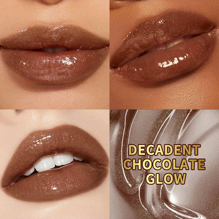 Lakerain Chocolate Rabbit Lip Gloss Mirror Effect Moisturizing Smooth Non-Sticky Long Lasting Hydration Lippy Bunny Lipstick
