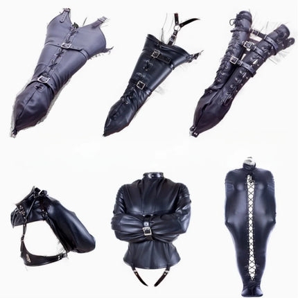 1PC Sex Slave Bondage Outfits Behind Back Bondage Armbinder，Leather Straight Jacket BDSM Restraints Slave Sex Toys For Couples