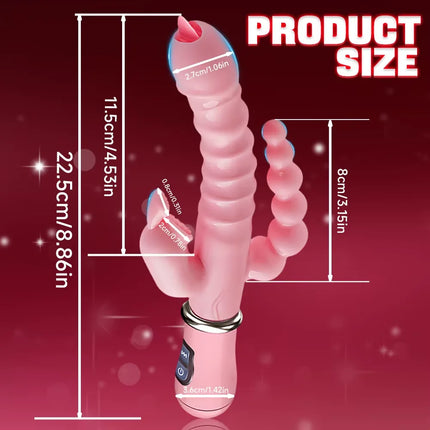 Rabbit Vibrator for Women G Spot Clit Stimulator Dildo Tongue Licking Vagin Nipple Massager Male Anal Butt Plug Adult Sex Toys