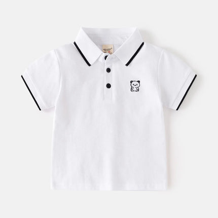 Children's short-sleeved T-shirt 2025 boys polo shirt baby half-sleeved embroidery top Korean version children's clothing