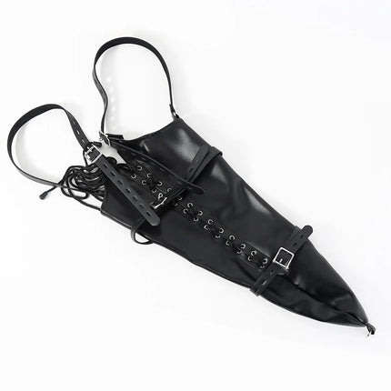 Adjustable Leather Arm Binder Restraint Sack BDSM Bondage Slave Role Play Kit Body Harness Adult Sex Toy for Women Men Fetish