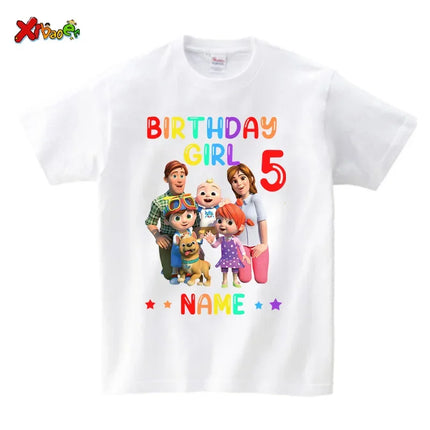 Birthday Girl Shirt for Family Matching Clothes Party Girls T Shirt Gift Custom Name Kids Clothing Outfit Children Clothes Daddy