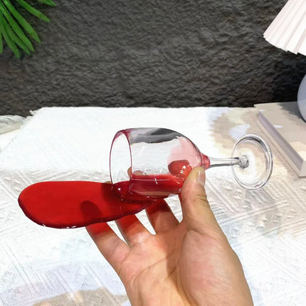 Funny Fake Knocked Over Wine Glass Prank Realistic Novelty Home Bar Decor Hilarious Party Trick April Fools Gift Viral TikTok