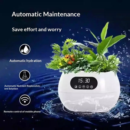 Ai Intelligent Flowerpot Automatic Watering Nutrient Supply Phone Remote Control Desktop Decor Creative Gift