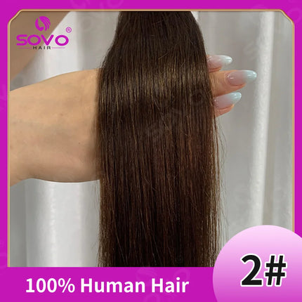 Halo Hair Extensions 100% Human Hair 14-28 Inch Hidden Wire Clip In Hair Ombre Brown Color Human Remy Fish Line Hair Extension