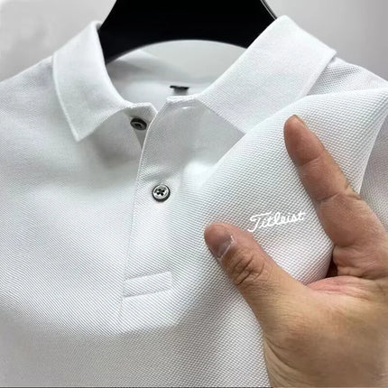 New fashion hot selling men's minimalist printed polo T-shirt, men's summer fashionable golf suit, casual, skin-friendly and bre