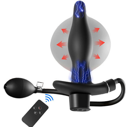 10-frequency Vibration Prostate Bead Inflation Huge Anal Plug Electric Orgasm Masturbation Massager Sex Product Butt Plug SexToy