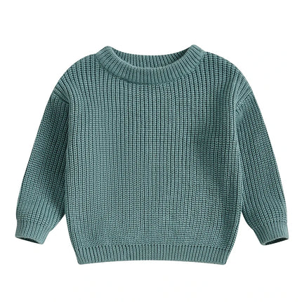 Autumn Winter Newborn Baby Girl Boy Knitted Long Sleeve Sweater Solid Loose Pullover Casual Tops Children Sweater Kids Clothes