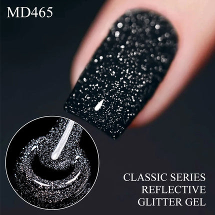 8ml Reflective Glitter Gel Nail Polish Nail Art Shiny Effect Semi Permanent UV  LED Gel Varnish Manicure DIY Nail Supplies