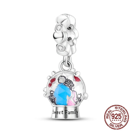 925 sterling silver boys and girls lovers pendant charms Fit 4MM hole diameter bracelet charm beads necklace Diy female jewelry