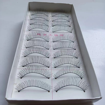 10Pairs Natural Cotton Stalk False Eyelashes Handmade Black Fake Eyelash Makeup Volume Full Strip Eye Lashes Eyelash Extensions