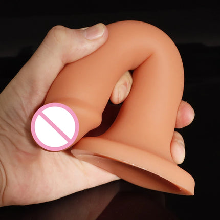 Little Thin Dick Realistic Dildo Anal for The Beginner Soft Silicone Penis with Lovely Heart Shaped Suction Cup Anal Sex Toys