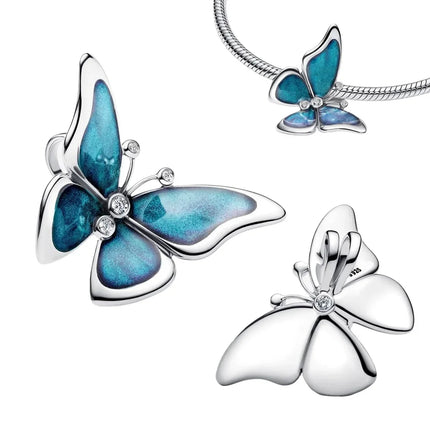 Original Charms 925 Sterling Silver Butterfly Pendant Dragonfly Flowers Bead For Women Necklace DIY Bracelet Fine Jewelry Gift