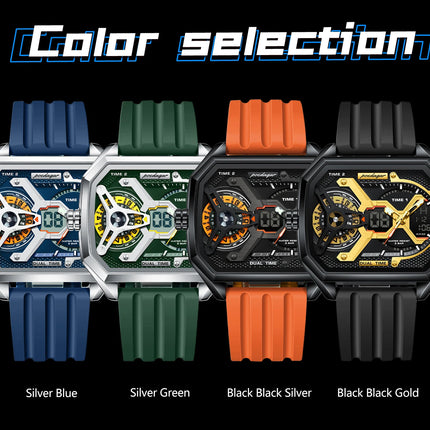 POEDAGAR Sports Men Wristwatch Date Week Chronograph Luminous LED Man Clock Silicone Strap Electronic Men's Quartz Watches Reloj