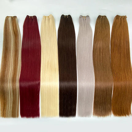 Straight 100%Human Hair Weft Bundles Extensions  Remy Natural Hair Sew In Weaves Brown Blonde Color Vietnamese Hair For Braiding