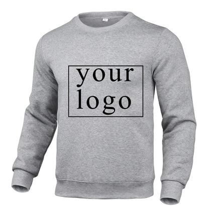 Your Own Design Brand Logo/Picture Personalized Custom Anywhere Men Women DIY Round neck long sleeved pulloverhoodie Fashion New