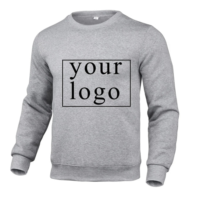 Your Own Design Brand Logo/Picture Personalized Custom Anywhere Men Women DIY Round neck long sleeved pulloverhoodie Fashion New