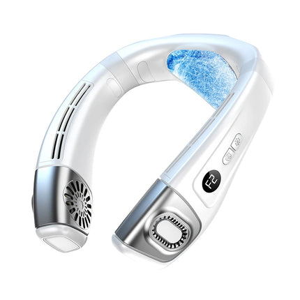 2026 New Neck Air Conditioner Portable Neck Fan Rechargeable Semiconductor Cooling Bladeless Fan Outdoor  Fan Wearable Cooler