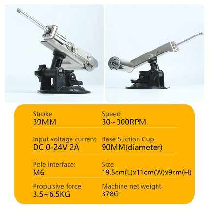39mm Stroke Mini Automatic Telescopic Sex Machine Set With Dildo 60mm Plate Power Controller 100-240V Carton Packaging