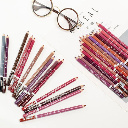 28Color Antifouling Lip Liner Professional Lipstick Pen Precise Waterproof Lip Outline Pencil Lip Makeup Lasting Eyeliner Creamy