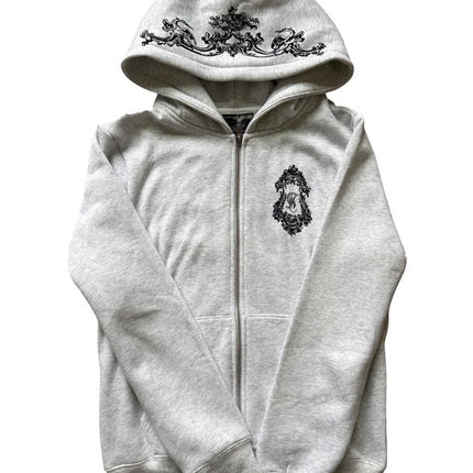 Autumn and winter new men's and women's zipper hooded sweatshirt can be worn externally Y2K simple daily versatile style