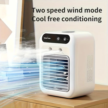 USB Rechargeable Mini Air Conditioner Fan - Portable Desk Cooling Device with Lithium Battery, Wireless, And USB Charging for Ho