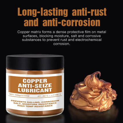 100g Copper Grease Anti Seize Copper Thread Grease Automotive Maintenance Grease Versatile Car Brake Lubricant For Car Brake