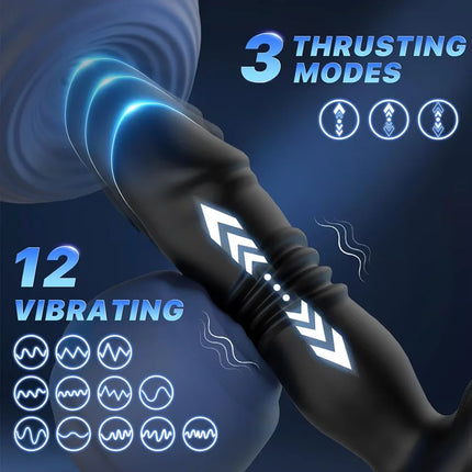 Remote Control Anal Plug Vibrator Telescopic Dildo Butt Plug Stimulator Masturbation Penetration Vagina Anal Vibrating Men Women
