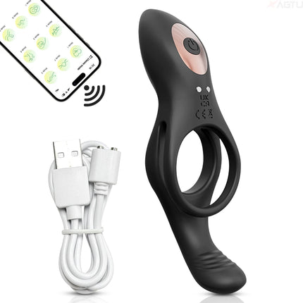 Couple Vibrator Sex Cockring with Dual Motor Delay Ejaculation Penisring Remote Control Cock Penis Ring Adult Sey Toys for Men