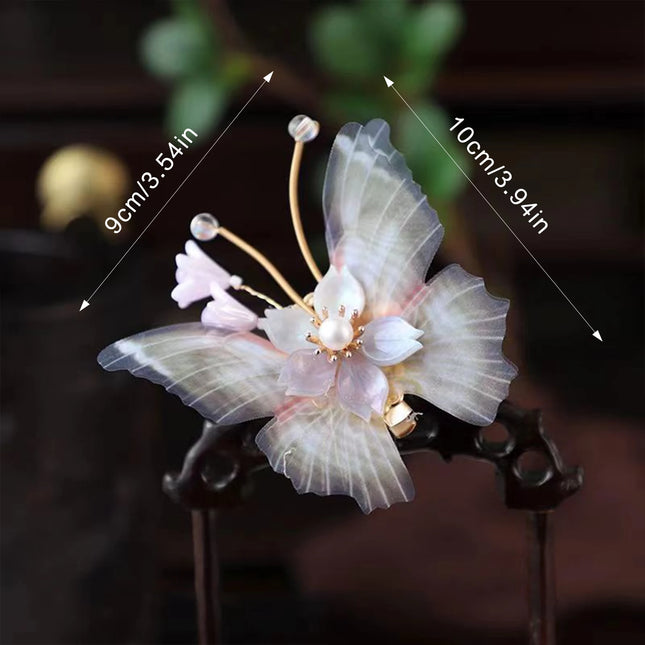 Chinese Style Flower Butterfly Hairclip Hairpin Vintage Hanfu Hair Accessories Retro Dress Headdress Hairpin Hair Jewelry
