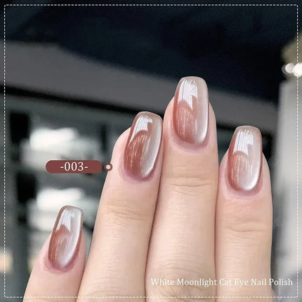 Porcelain White Magnetic Cat Eye Gel Nude Color Sparkling Glitter Semi Permanent Nail Art Soak Off Led Uv Gel Nail Varnishe
