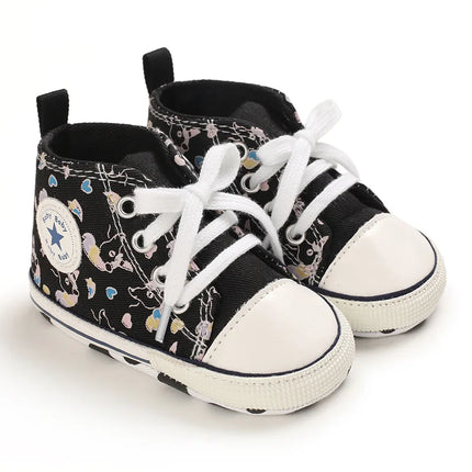 Baby Canvas Classic Sports Shoes Newborn Boys and Girls Printed Star First Walkers Shoes Infant Anti Slip Baby Shoes