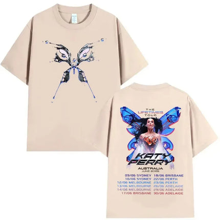 The Lifetimes World Tour T-shirt Katy Perry Merch T Shirt Oversize Y2k Women Men Causal Cotton Short Sleeve Harajuku Streetwear