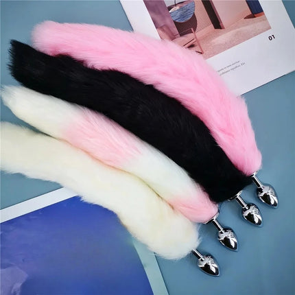 40cm Fox Tail Anal Plug Sexy Plush Cat Ears Headbands Set Butt Plug Tail Erotic Cosplay Sex Toys for Women Anal Masturbating