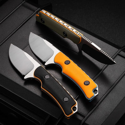 2026 new Outdoor high hardness straight knife integral backbone wilderness survival knife self-defense path-clearing small knife