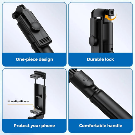 Selfie Stick Tripod with Remote, Retractable, for iPhone Android
