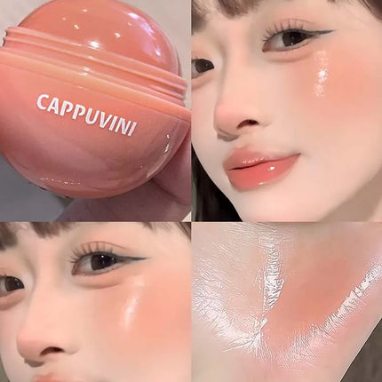 Cappuvini Vitality Juicy Blush Ball Natural Rosy Long-Lasting High Color Blusher Cream Face Makeup Rouge