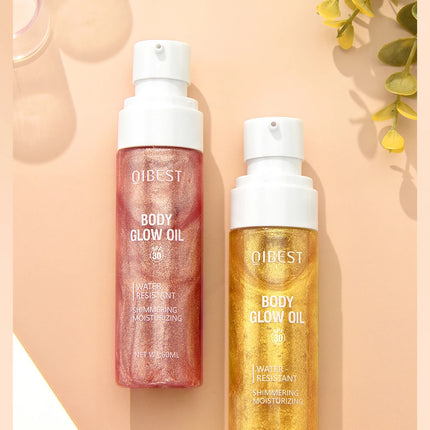 Body Shimmer Oil Liquid Highlighter Long Lasting Sequin Illuminating Moisturizing Highlight Facial Contour Brightening Makeup