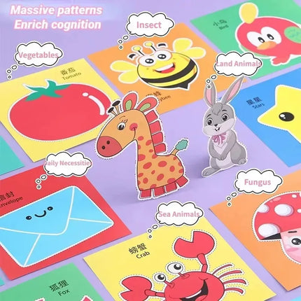 48Pcs Kids Paper Cut Craft Kit - DIY Scrapbooking Art Supplies, Creative Learning Toys & Gift