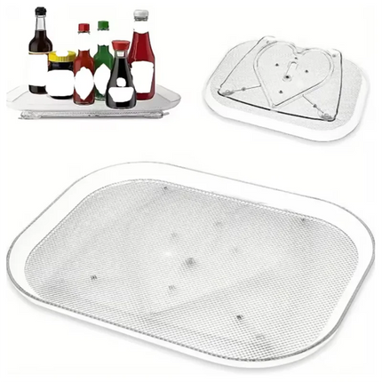 1 Piece Storage Tray 360-Degree Refrigerator Storage Rotating Tray Used for Kitchen Spice Jars and Sundry Storage Turntable