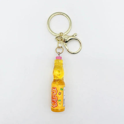 New Simulation Marbles Bobble Soda Key Chain Japanese Cute Ramune Soda keychain Miniature Dollhouse Ornaments Bag Accessories