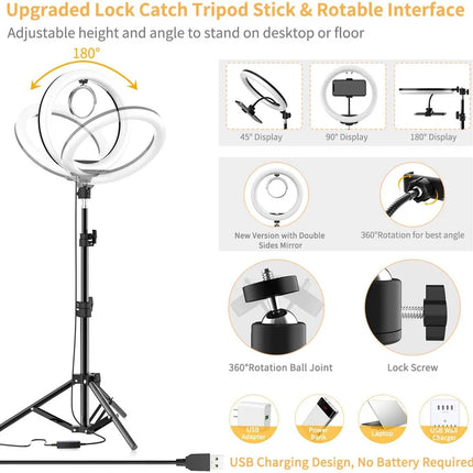 16cm 26cm 33cm LED Ring Lights Dimmable Led Round Photography Fill Light With Phone Holder Clip For Youtube Video Live Lamp