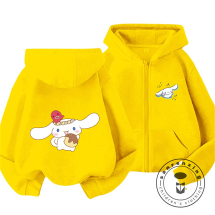 Cinnamoroll 2026 Hot Zipper Hoodie 3-14Y Boys Girls Autumn Winter Cute Kawaii Cartoon Street Hot Fashion Outdoor Casual Warm